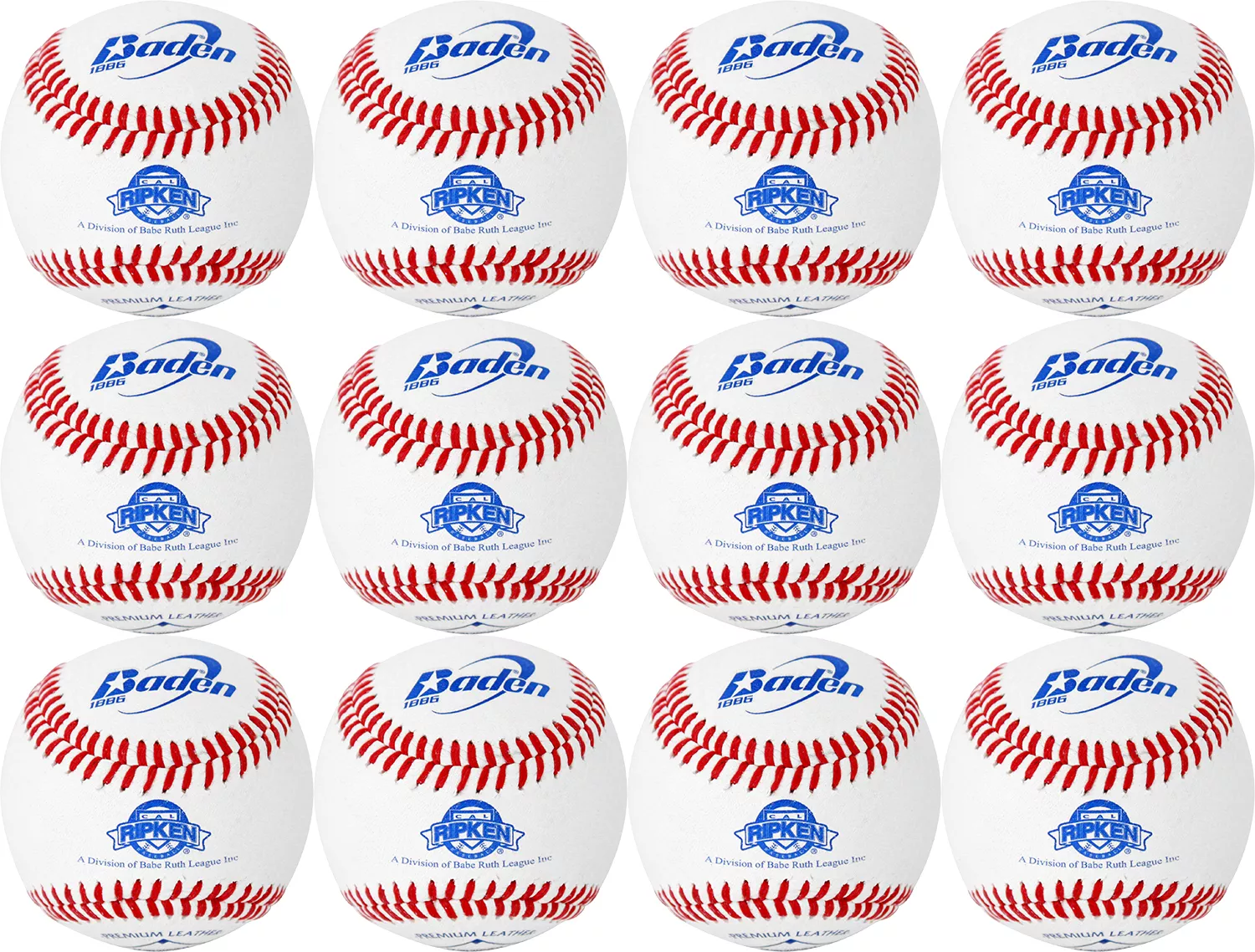 Baden Official Babe Ruth/Cal Ripken League Baseballs - 12 Pack