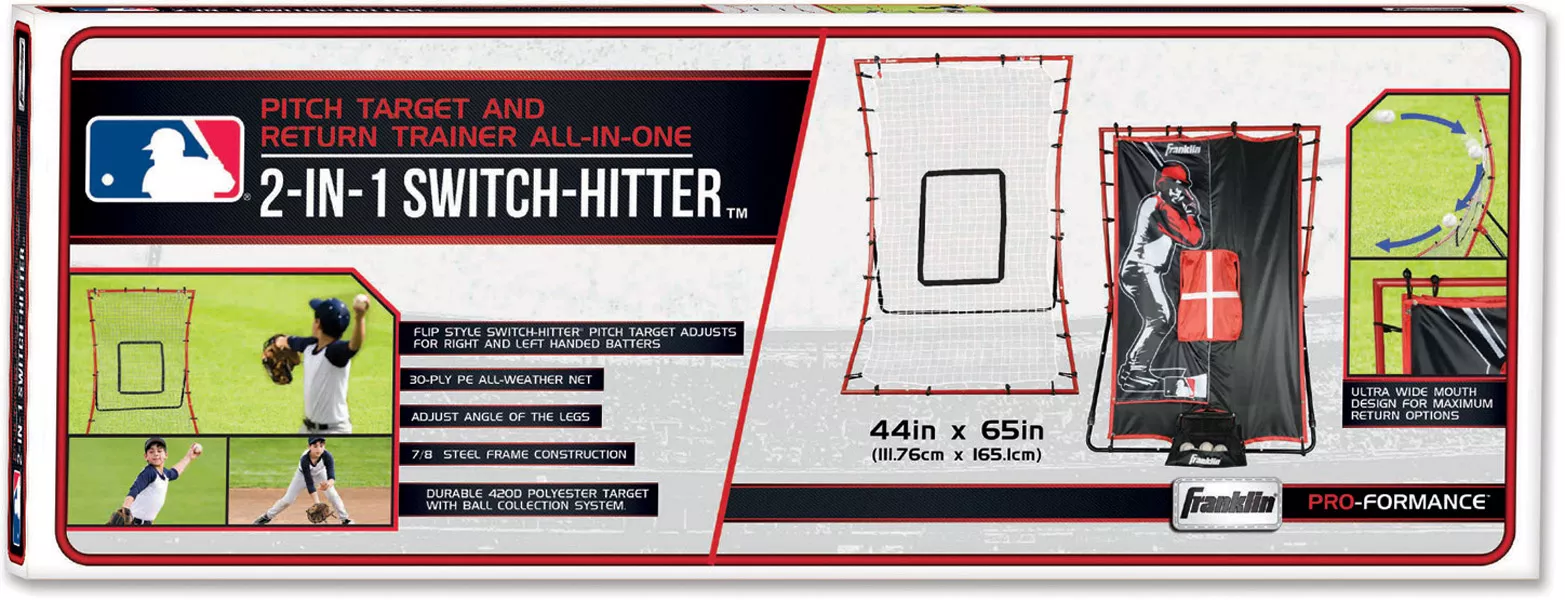 Franklin MLB 65” 2-in-1 Switch-Hitter Flyback Return Trainer - Image 2