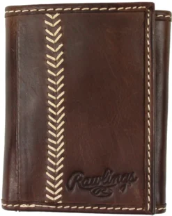 Rawlings Baseball Stitch Leather Trifold Wallet