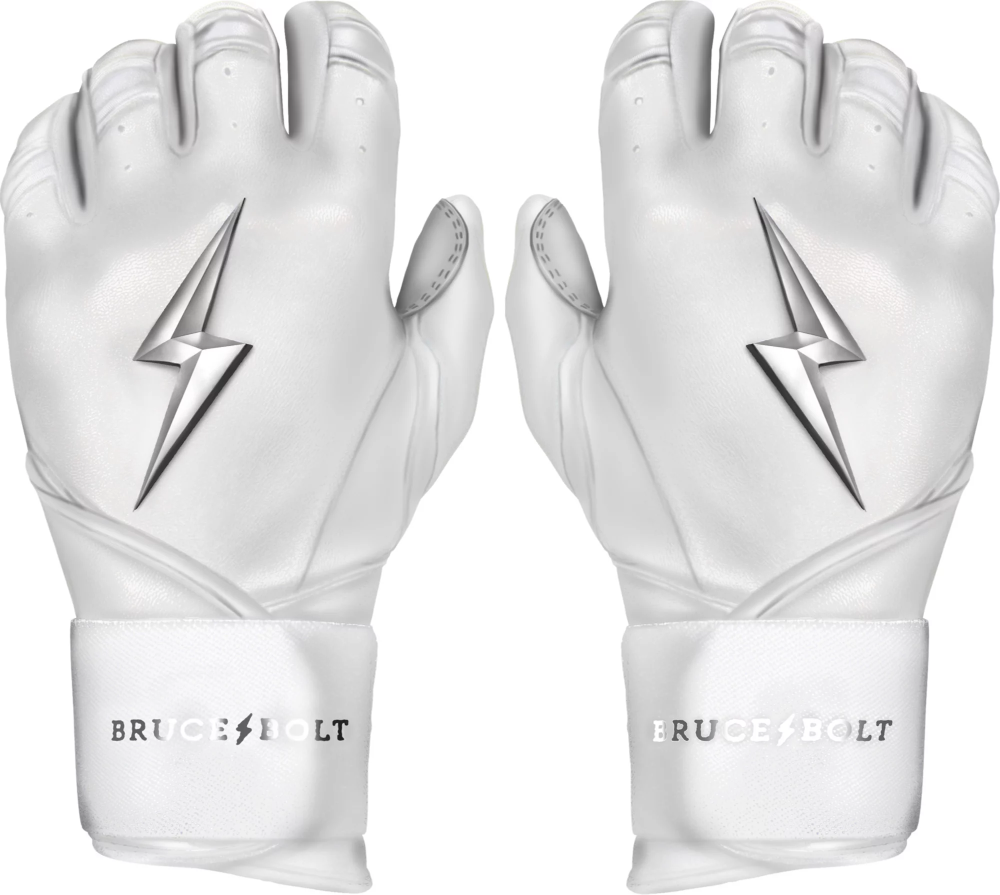 Bruce Bolt Youth Long Cuff Chrome Batting Gloves