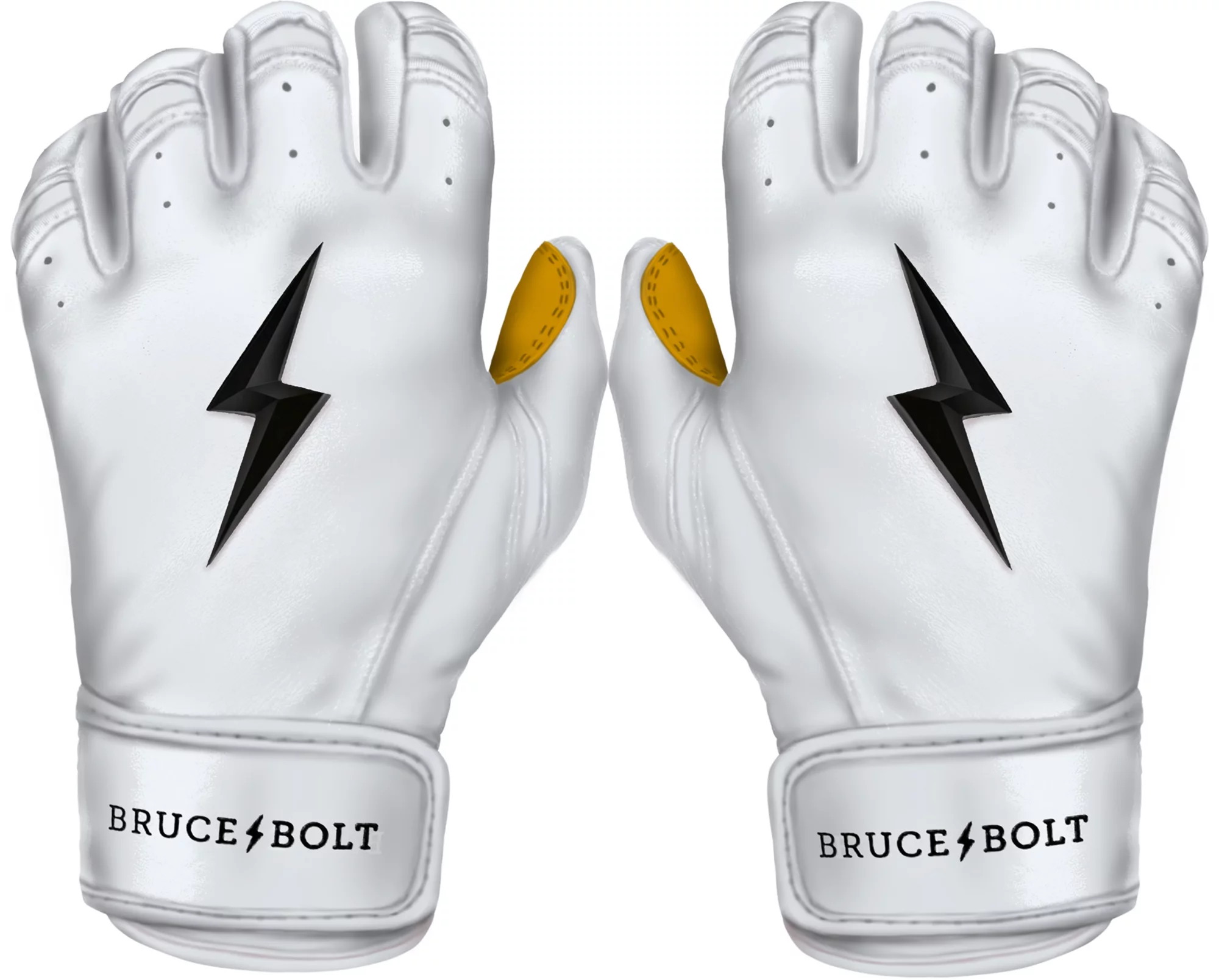 Bruce Bolt Youth Short Cuff Gold Palm Batting Gloves