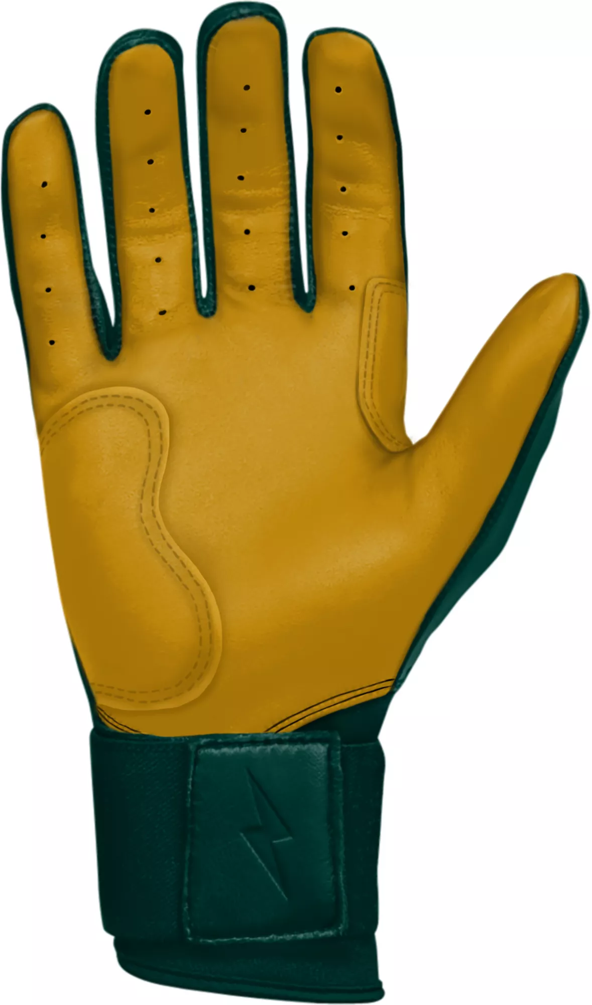 Bruce Bolt Adult Long Cuff Gold Palm Batting Gloves - Image 2