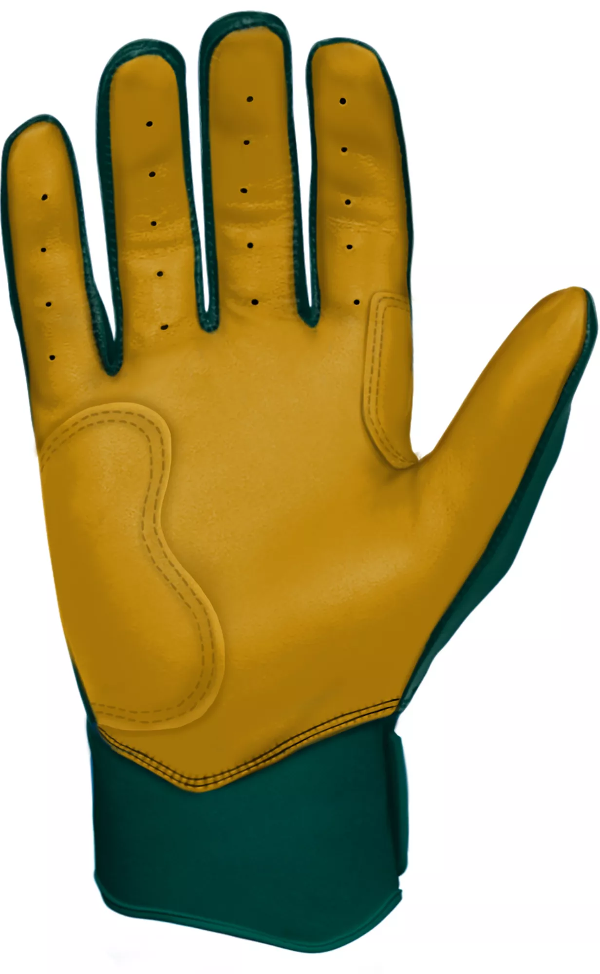 Bruce Bolt Adult Short Cuff Gold Palm Batting Gloves - Image 2