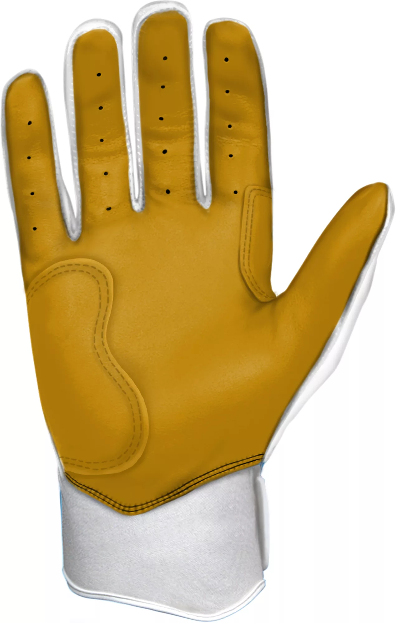 Bruce Bolt Youth Short Cuff Gold Palm Batting Gloves - Image 2