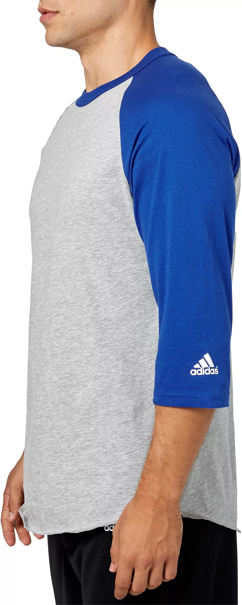 Adidas Men's Triple Stripe ¾ Sleeve Heather Baseball Shirt - Image 2