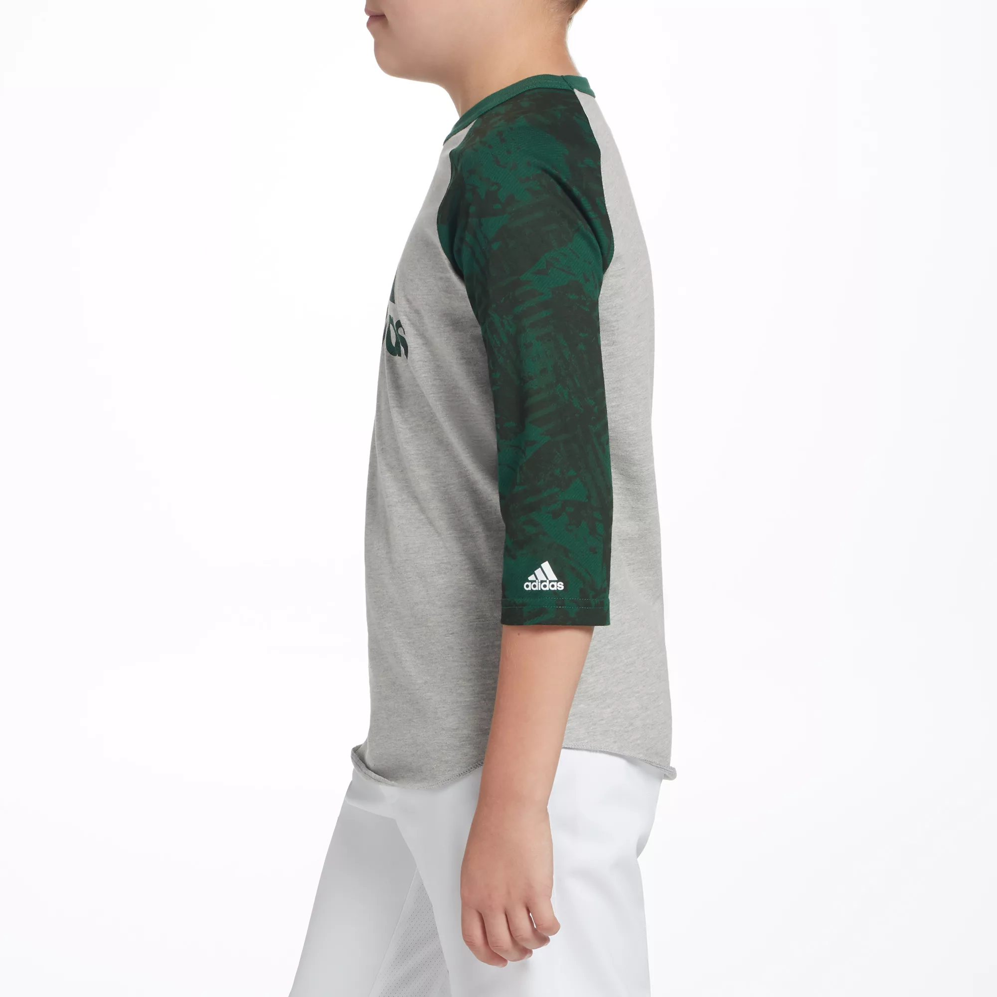 Adidas Boys' Triple Stripe Printed ¾ Sleeve Baseball Graphic Shirt - Image 2