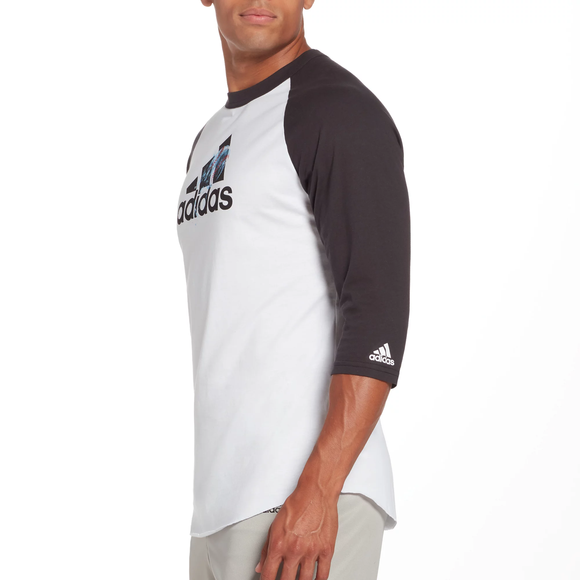 Adidas Men's Triple Stripe Graphic ¾ Sleeve Baseball Shirt - Image 3